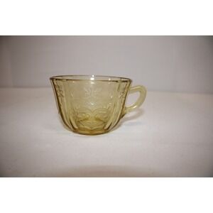 Vintage Jeannette Glass Windsor Yellow Depression Glass Cup